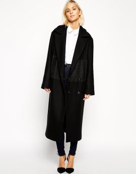 Warehouse Mixed Fabric Coat